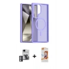 MARSİLYAN™- Galaxy S24 Ultra Kılıf Siluet Minimal Prime - Siyah AutoKit 5in1 Fiber Polymer Nano Ekran Koruyucu + PVD Metal Kamera Lens - PE