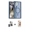 MARSİLYAN™- Galaxy S24 Ultra Kılıf Siluet Minimal Prime - Siyah AutoKit 5in1 Fiber Polymer Nano Ekran Koruyucu + PVD Metal Kamera Lens - PE