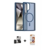 MARSİLYAN™- Galaxy S24 Ultra Kılıf Siluet Minimal Prime - Siyah AutoKit 5in1 Fiber Polymer Nano Ekran Koruyucu + PVD Metal Kamera Lens - DNMR