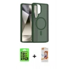 MARSİLYAN™- Galaxy S24 Ultra Kılıf Siluet Minimal Prime - Siyah AutoKit 5in1 Fiber Polymer Nano Ekran Koruyucu + Raze Metal Kamera Lens - SH