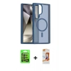 MARSİLYAN™- Galaxy S24 Ultra Kılıf Siluet Minimal Prime - Siyah AutoKit 5in1 Fiber Polymer Nano Ekran Koruyucu + Raze Metal Kamera Lens - SH
