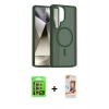 MARSİLYAN™- Galaxy S24 Ultra Kılıf Siluet Minimal Prime - Siyah AutoKit 5in1 Fiber Polymer Nano Ekran Koruyucu + Raze Metal Kamera Lens - SI