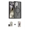 MARSİLYAN™- Galaxy S24 Ultra Kılıf Siluet Minimal Prime - Siyah Bilvis 3D Cam Ekran Koruyucu + Bilvis Titan Kamera Lens - GD