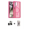 MARSİLYAN™- Galaxy S24 Ultra Kılıf Siluet Minimal Prime - Siyah Bilvis 3D Cam Ekran Koruyucu + PVD Metal Kamera Lens - SH