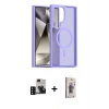 MARSİLYAN™- Galaxy S24 Ultra Kılıf Siluet Minimal Prime - Siyah Bilvis 3D Cam Ekran Koruyucu + PVD Metal Kamera Lens - SH