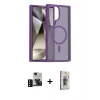 MARSİLYAN™- Galaxy S24 Ultra Kılıf Siluet Minimal Prime - Siyah Bilvis 3D Cam Ekran Koruyucu + PVD Metal Kamera Lens - SH