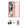 MARSİLYAN™- Galaxy S24 Ultra Kılıf Siluet Minimal Prime - Siyah Bilvis 3D Cam Ekran Koruyucu + PVD Metal Kamera Lens - SH