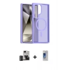 MARSİLYAN™- Galaxy S24 Ultra Kılıf Siluet Minimal Prime - Siyah Durable Full Glue Curved Cam + PVD Metal Kamera Lens - DNMR