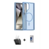 MARSİLYAN™- Galaxy S24 Ultra Kılıf Siluet Minimal Prime - Siyah Durable Full Glue Curved Cam + Kamera Lens Koruma Cam - SF