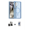 MARSİLYAN™- Galaxy S24 Ultra Kılıf Siluet Minimal Prime - Siyah Durable Full Glue Curved Cam + PVD Metal Kamera Lens - SH