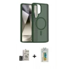 MARSİLYAN™- Galaxy S24 Ultra Kılıf Siluet Minimal Prime - Siyah Polymer Nano Ekran Koruyucu + Bilvis Titan Kamera Lens - SH