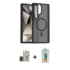 MARSİLYAN™- Galaxy S24 Ultra Kılıf Siluet Minimal Prime - Siyah Polymer Nano Ekran Koruyucu + Bilvis Titan Kamera Lens - DNMR