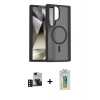 MARSİLYAN™- Galaxy S24 Ultra Kılıf Siluet Minimal Prime - Siyah Polymer Nano Ekran Koruyucu + PVD Metal Kamera Lens - DNMR