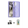 MARSİLYAN™- Galaxy S24 Ultra Kılıf Siluet Minimal Prime - Siyah Polymer Nano Ekran Koruyucu + PVD Metal Kamera Lens - DNMR