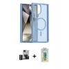 MARSİLYAN™- Galaxy S24 Ultra Kılıf Siluet Minimal Prime - Siyah Polymer Nano Ekran Koruyucu + PVD Metal Kamera Lens - DNMR