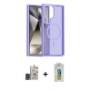 MARSİLYAN™- Galaxy S24 Ultra Kılıf Siluet Minimal Prime - Siyah Polymer Nano Ekran Koruyucu + Bilvis Titan Kamera Lens - GD