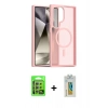 MARSİLYAN™- Galaxy S24 Ultra Kılıf Siluet Minimal Prime - Siyah Polymer Nano Ekran Koruyucu + Raze Metal Kamera Lens - GS