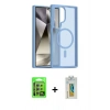 MARSİLYAN™- Galaxy S24 Ultra Kılıf Siluet Minimal Prime - Siyah Polymer Nano Ekran Koruyucu + Raze Metal Kamera Lens - GS