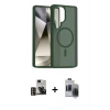 MARSİLYAN™- Galaxy S24 Ultra Kılıf Siluet Minimal Prime - Siyah Vanessa Magic Hayalet Cam + PVD Metal Kamera Lens - GD
