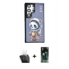 MARSİLYAN™- Galaxy S24 Ultra Kılıf Siluet Modern Özel Seri - Siyah 360 Mat Full Body Arka Koruyucu + Kamera Lens Koruma Cam - SF