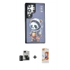 MARSİLYAN™- Galaxy S24 Ultra Kılıf Siluet Modern Özel Seri - Siyah AutoKit 5in1 Fiber Polymer Nano Ekran Koruyucu + PVD Metal Kamera Lens - SH