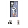 MARSİLYAN™- Galaxy S24 Ultra Kılıf Siluet Modern Özel Seri - Siyah Bilvis 3D Cam Ekran Koruyucu + PVD Metal Kamera Lens - GD