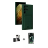 MARSİLYAN™- Galaxy S24 Ultra Kılıf Vadi Çizgi Prime - Siyah 360 Mat Full Body Arka Koruyucu + PVD Metal Kamera Lens - DNMR