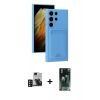 MARSİLYAN™- Galaxy S24 Ultra Kılıf Vadi Çizgi Prime - Siyah 360 Mat Full Body Arka Koruyucu + PVD Metal Kamera Lens - DNMR