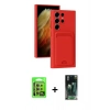 MARSİLYAN™- Galaxy S24 Ultra Kılıf Vadi Çizgi Prime - Siyah 360 Mat Full Body Arka Koruyucu + Raze Metal Kamera Lens - SI