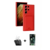 MARSİLYAN™- Galaxy S24 Ultra Kılıf Vadi Çizgi Prime - Siyah 360 Mat Full Body Arka Koruyucu + Kamera Lens Koruma Cam - SF