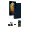 MARSİLYAN™- Galaxy S24 Ultra Kılıf Vadi Çizgi Prime - Siyah 360 Mat Full Body Arka Koruyucu + PVD Metal Kamera Lens - SH