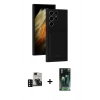 MARSİLYAN™- Galaxy S24 Ultra Kılıf Vadi Çizgi Prime - Siyah 360 Mat Full Body Arka Koruyucu + PVD Metal Kamera Lens - SH