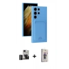 MARSİLYAN™- Galaxy S24 Ultra Kılıf Vadi Çizgi Prime - Siyah Bilvis 3D Cam Ekran Koruyucu + PVD Metal Kamera Lens - DNMR