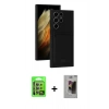 MARSİLYAN™- Galaxy S24 Ultra Kılıf Vadi Çizgi Prime - Siyah Bilvis Hayalet Cam Ekran Koruyucu + Raze Metal Kamera Lens - MR
