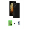 MARSİLYAN™- Galaxy S24 Ultra Kılıf Vadi Çizgi Prime - Siyah Durable Full Glue Curved Cam + Raze Metal Kamera Lens - GI