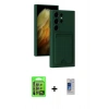 MARSİLYAN™- Galaxy S24 Ultra Kılıf Vadi Çizgi Prime - Siyah Durable Full Glue Curved Cam + Raze Metal Kamera Lens - GI