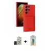 MARSİLYAN™- Galaxy S24 Ultra Kılıf Vadi Çizgi Prime - Siyah Polymer Nano Ekran Koruyucu + Bilvis Titan Kamera Lens - SH