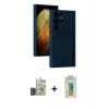 MARSİLYAN™- Galaxy S24 Ultra Kılıf Vadi Çizgi Prime - Siyah Polymer Nano Ekran Koruyucu + Bilvis Titan Kamera Lens - DNMR
