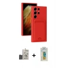 MARSİLYAN™- Galaxy S24 Ultra Kılıf Vadi Çizgi Prime - Siyah Polymer Nano Ekran Koruyucu + Bilvis Titan Kamera Lens - DNMR