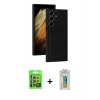 MARSİLYAN™- Galaxy S24 Ultra Kılıf Vadi Çizgi Prime - Siyah Polymer Nano Ekran Koruyucu + Raze Metal Kamera Lens - MR