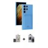 MARSİLYAN™- Galaxy S24 Ultra Kılıf Vadi Çizgi Prime - Siyah Vanessa Magic Hayalet Cam + Bilvis Titan Kamera Lens - GD