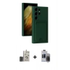 MARSİLYAN™- Galaxy S24 Ultra Kılıf Vadi Çizgi Prime - Siyah Vanessa Magic Hayalet Cam + Bilvis Titan Kamera Lens - GD