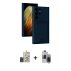 MARSİLYAN™- Galaxy S24 Ultra Kılıf Vadi Çizgi Prime - Siyah Vanessa Magic Hayalet Cam + Bilvis Titan Kamera Lens - DNMR