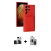 MARSİLYAN™- Galaxy S24 Ultra Kılıf Vadi Çizgi Prime - Siyah Vanessa Magic Hayalet Cam + PVD Metal Kamera Lens - SH