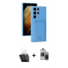 MARSİLYAN™- Galaxy S24 Ultra Kılıf Vadi Çizgi Prime - Siyah Vanessa Magic Hayalet Cam + Şeffaf Kamera Lens Koruma Cam
