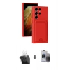 MARSİLYAN™- Galaxy S24 Ultra Kılıf Vadi Çizgi Prime - Siyah Vanessa Magic Hayalet Cam + Şeffaf Kamera Lens Koruma Cam