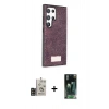 MARSİLYAN™- Galaxy S24 Ultra Kılıf Vadi Klasik Serisi - Siyah 360 Mat Full Body Arka Koruyucu + Bilvis Titan Kamera Lens - GD