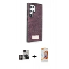 MARSİLYAN™- Galaxy S24 Ultra Kılıf Vadi Klasik Serisi - Siyah AutoKit 5in1 Fiber Polymer Nano Ekran Koruyucu + PVD Metal Kamera Lens - GD