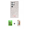 MARSİLYAN™- Galaxy S24 Ultra Kılıf Vadi Klasik Serisi - Siyah AutoKit 5in1 Fiber Polymer Nano Ekran Koruyucu + Raze Metal Kamera Lens - GI