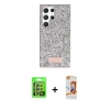 MARSİLYAN™- Galaxy S24 Ultra Kılıf Vadi Klasik Serisi - Siyah AutoKit 5in1 Fiber Polymer Nano Ekran Koruyucu + Raze Metal Kamera Lens - GI